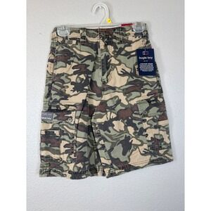 Vintage NOS Bugle Boy Boys Size 10 Camouflage Camo Vintage Wash Cargo Shorts NWT